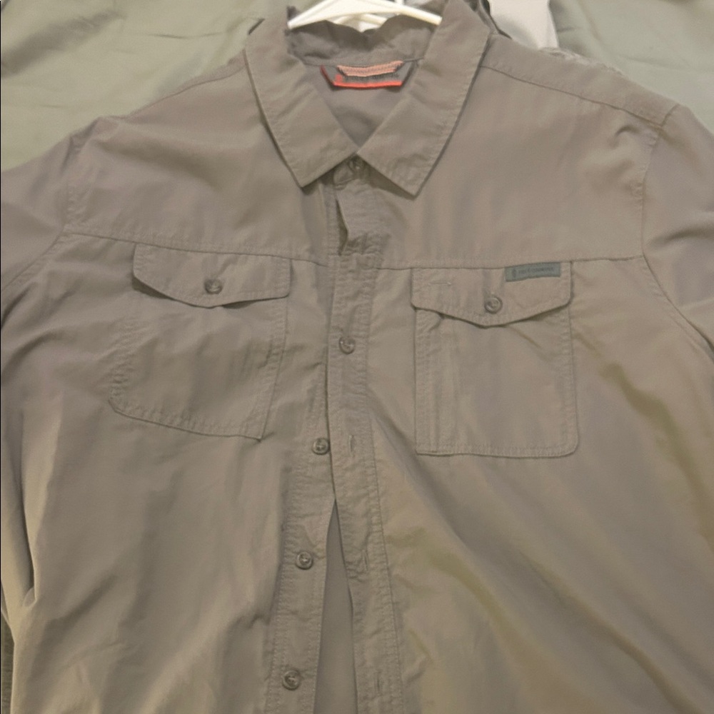 Free Country Gray Button-Up Shirt